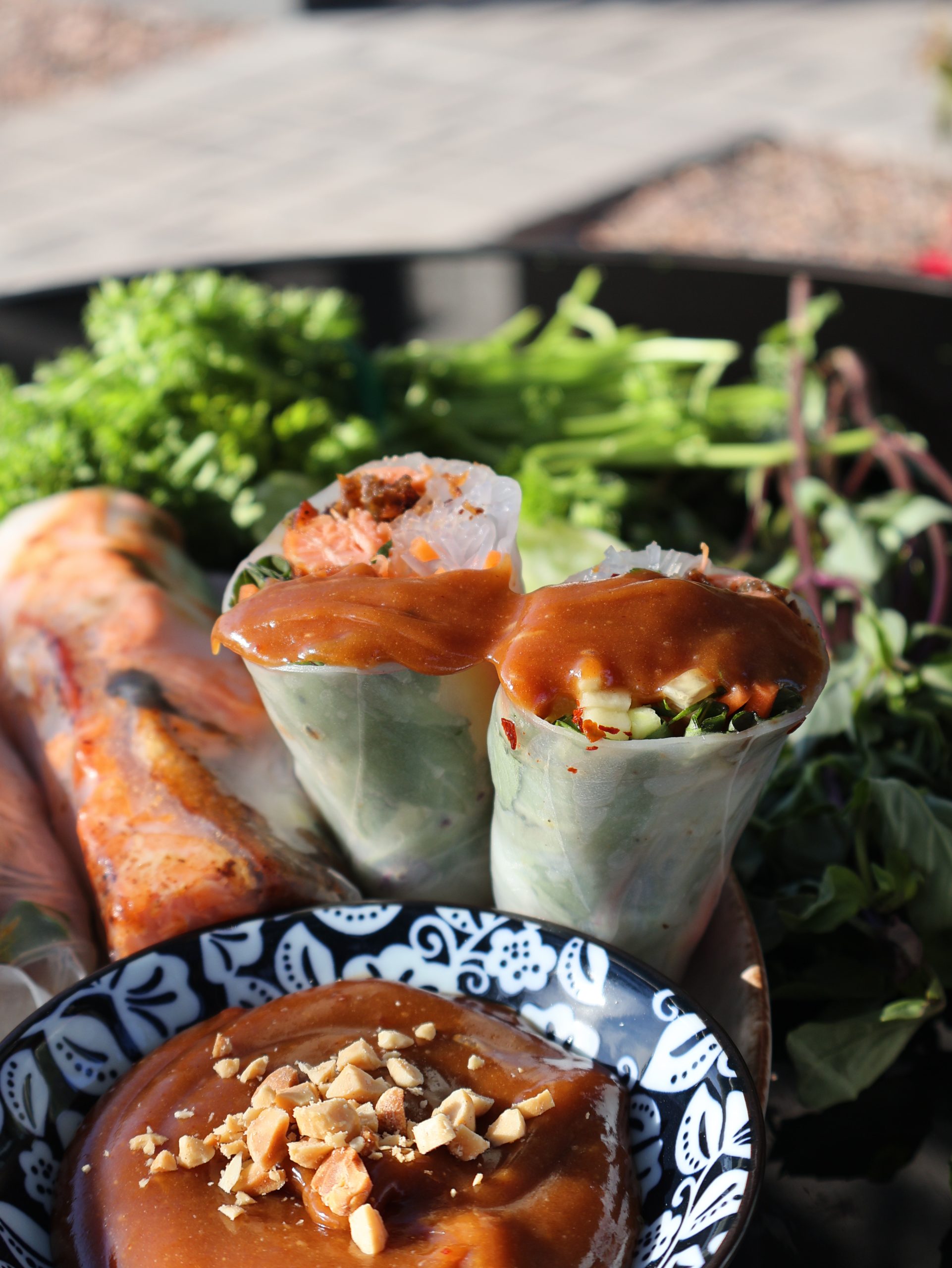 Seared Salmon Spring Rolls