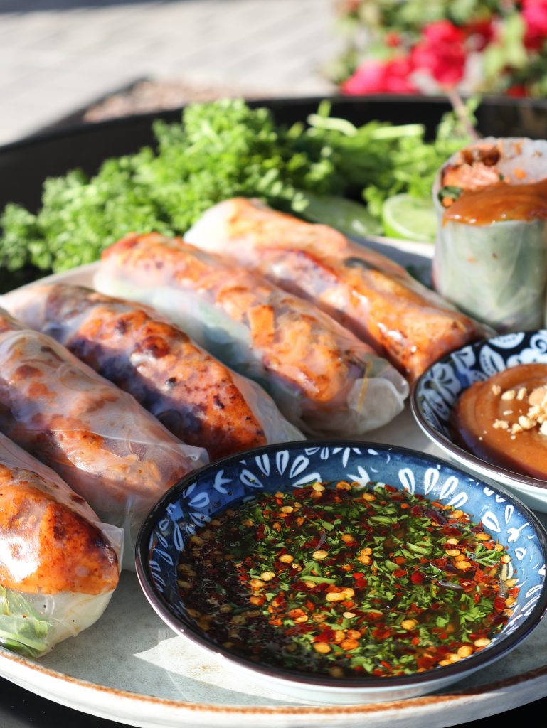 CookjngMama - Seared Salmon Spring Rolls