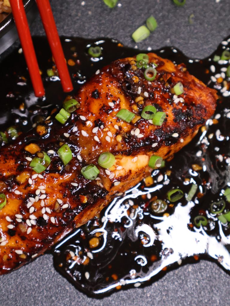 CookjngMama - Sticky Teriyaki Salmon Fried Rice