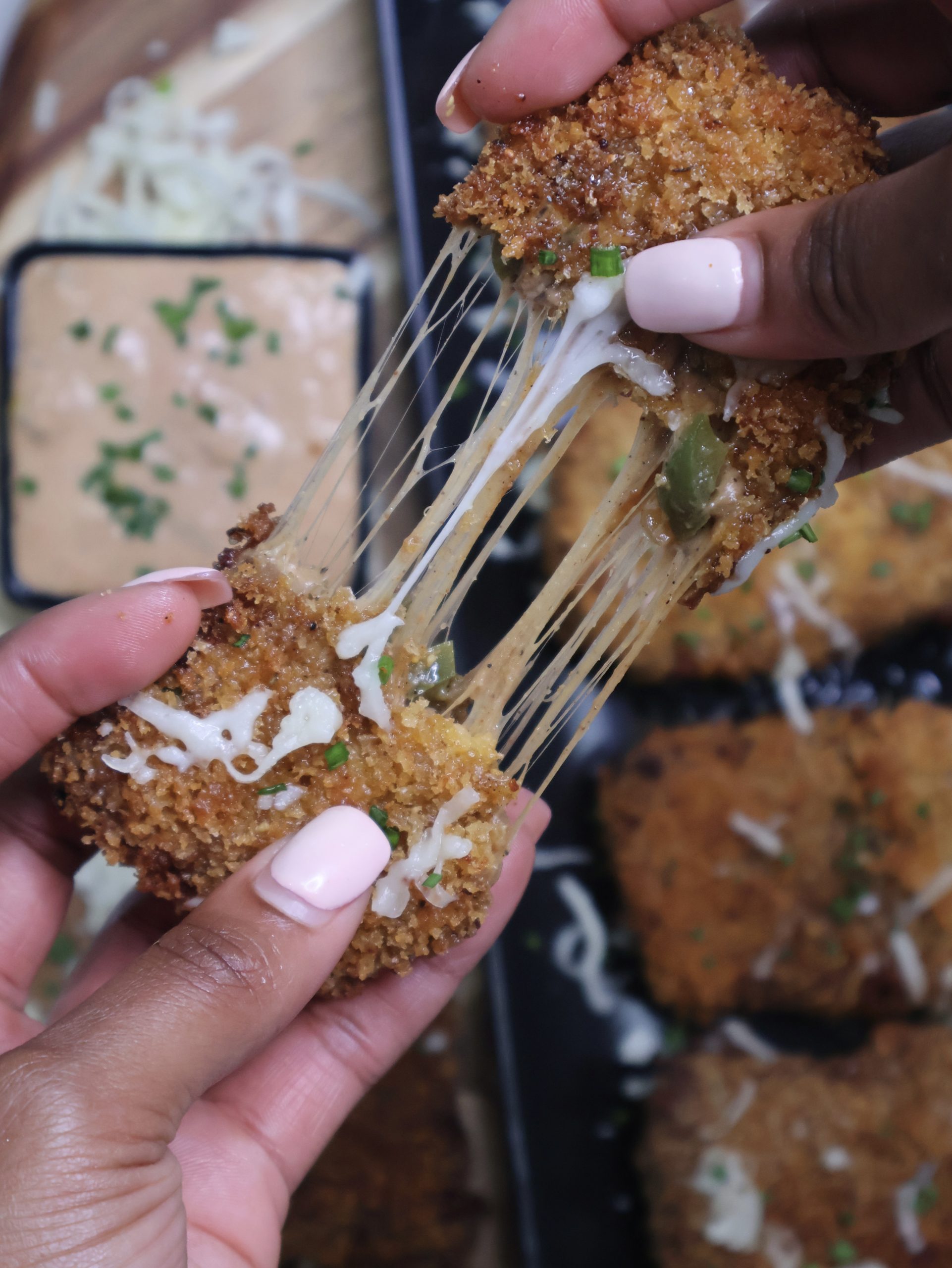 CookjngMama - Philly Cheesesteak Mozzarella Sticks